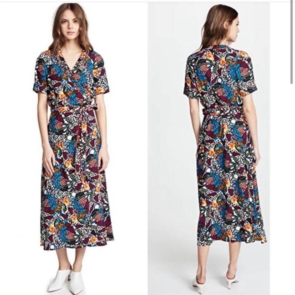 Veronica Beard Serena Multicolor Patterned Wrap M… - image 1